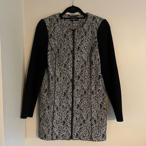 Karl Lagerfeld Long Black Blazer  w/knit sleeves Size: Small MSRP:  $125